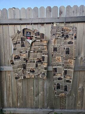 Karl Kani Brown & Tan Vintage Newspaper-Print Denim Set